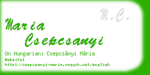 maria csepcsanyi business card
